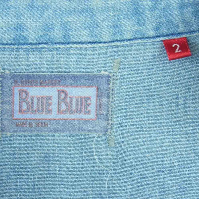 BLUE BLUE ブルーブルー デニム ウエスタン 長袖 シャツ コットン 日本製 インディゴブルー系 2【中古】