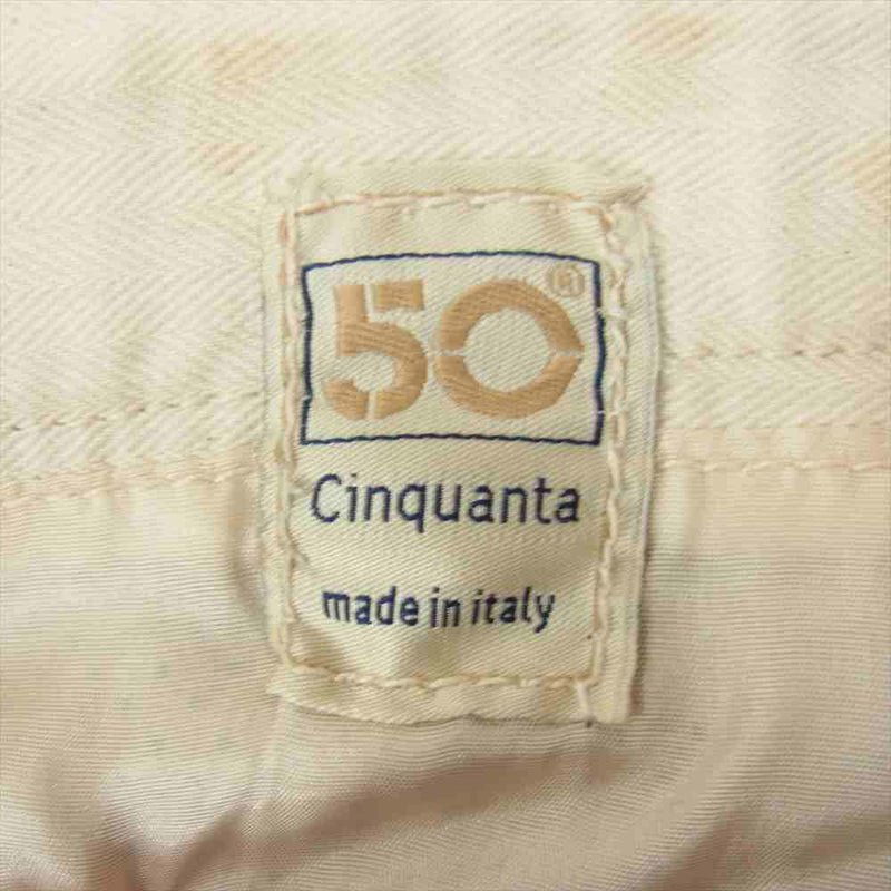チンクワンタ イタリア製 カウレザー メッシュ スカート ベージュ系 50【中古】