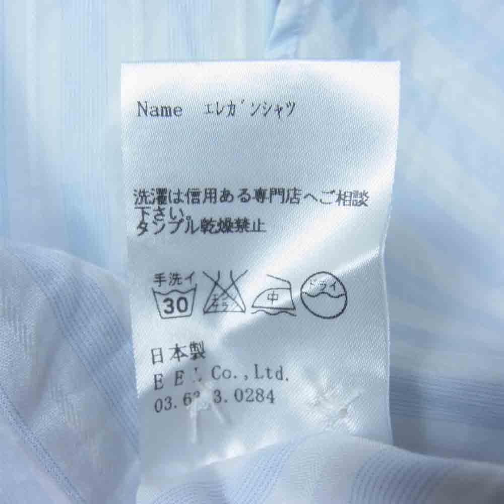イロナリ EEL イール I-14471 クレリック エレガン ストライプ シャツ ライトブルー系 r【中古】