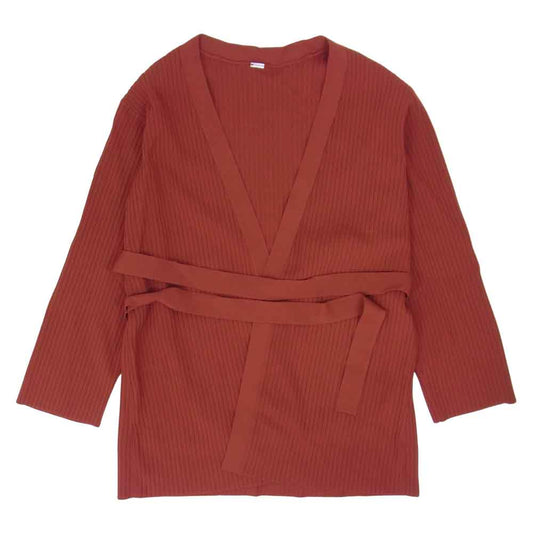 ミラ オーウェン シャリ感 ニット ハーフ丈 カーディガン ブラウン系 エンジ系 1【美品】【中古】