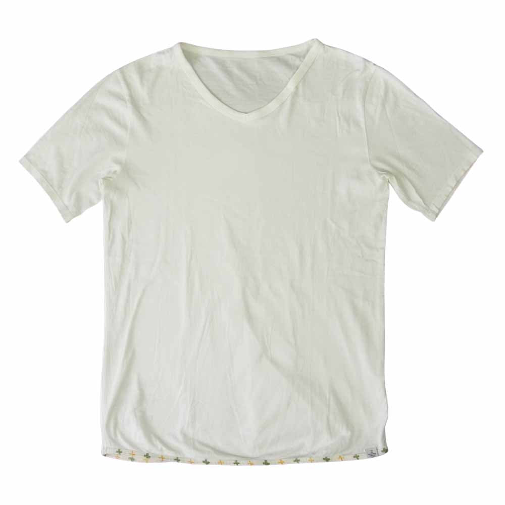 VISVIM ビズビム 13SS 0113105009002 SUBLIG V-NECK TEE Vネック パイピング Tシャツ 半袖 ホワイト系 1【中古】