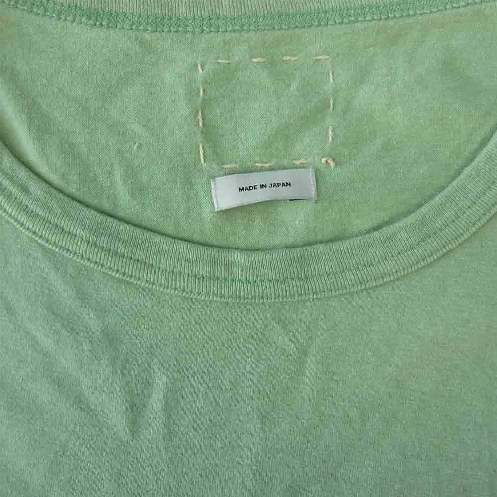 VISVIM ビズビム 0115105010033 EM BROIDERY UNDER POCKET TEE 刺繍 ポケット Tシャツ 半袖 グリーン系 2【中古】