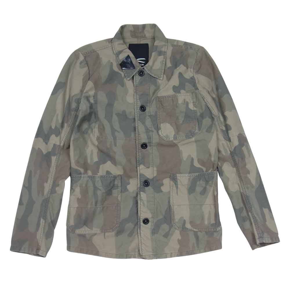 DENHAM デンハム 01-13-01-31-010 MAO LHC CAMO SHIRTS JACKET カモ コットンツイル ワーク ミリタリー ジャケット カーキ系 S【中古】