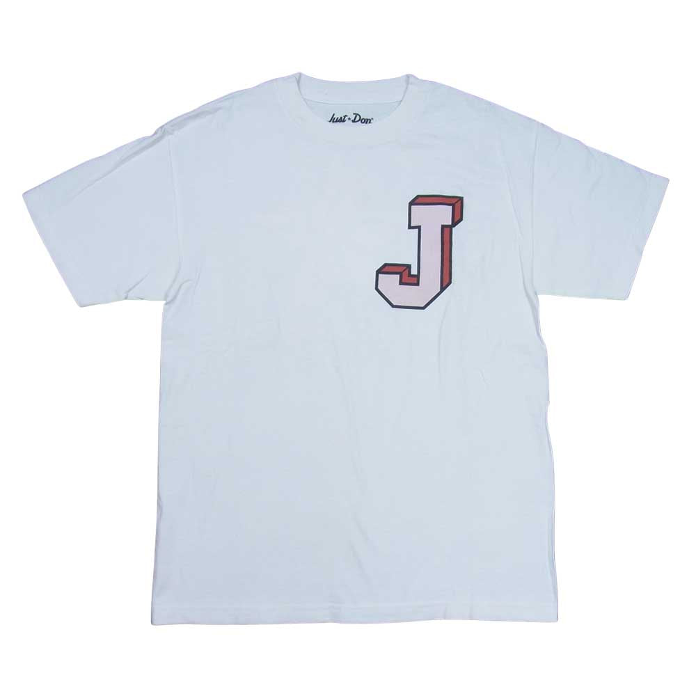 ジャストドン Jロゴ プリント 半袖 クルーネック Tシャツ ホワイト系 M【中古】