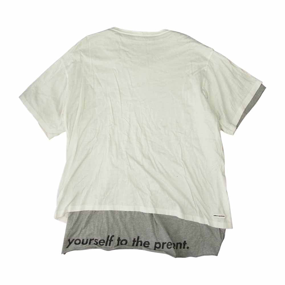 uniform experiment ユニフォームエクスペリメント UE-180061 2 IN 1 LAYERED TEE レイヤード Tシャツ ホワイト系 3【中古】