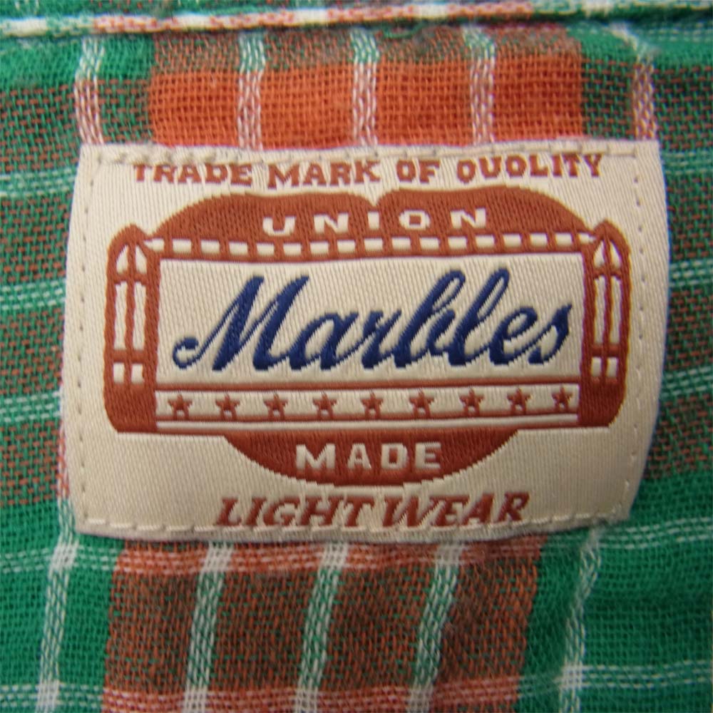 MARBLES マーブルズ MSH-S14SP05 DOUBLE GAUZE CHECK SHIRTS ダブル ガーゼ チェック 長袖 シャツ オレンジ系 M【中古】
