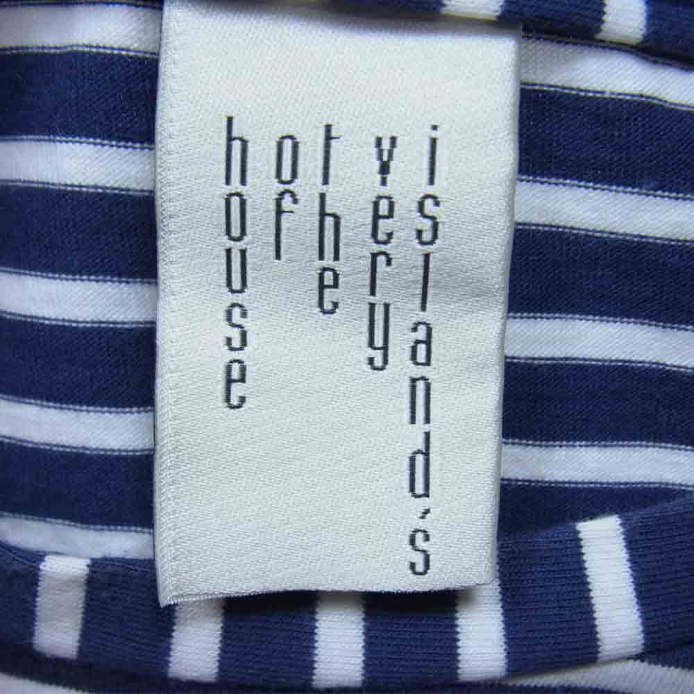 ハウスオブザベリーアイランド 切替 ボーダー オーバーサイズ カットソー 半袖 Tシャツ ネイビー系 M【中古】