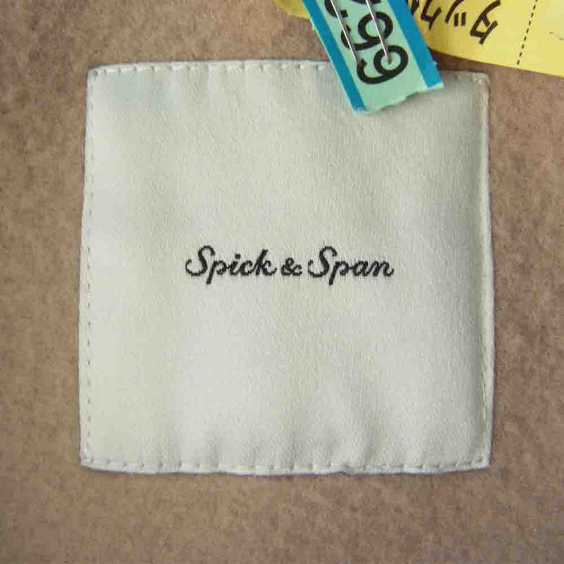 Spick and Span スピックアンドスパン GY75 ダブルフェイス ウール ノーカラー コート ベージュ系 34【中古】