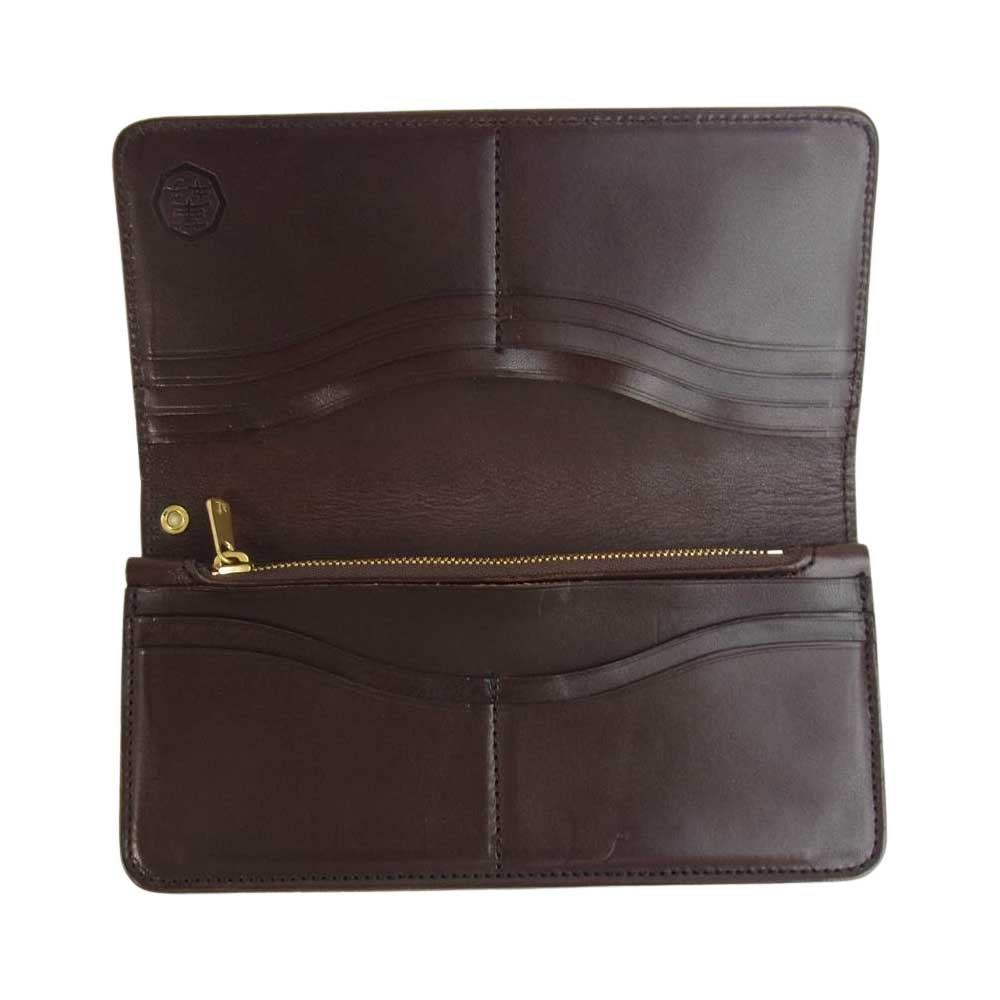 カワキチコレクション レザー ロング ウォレット 長財布 ブラウン系【中古】