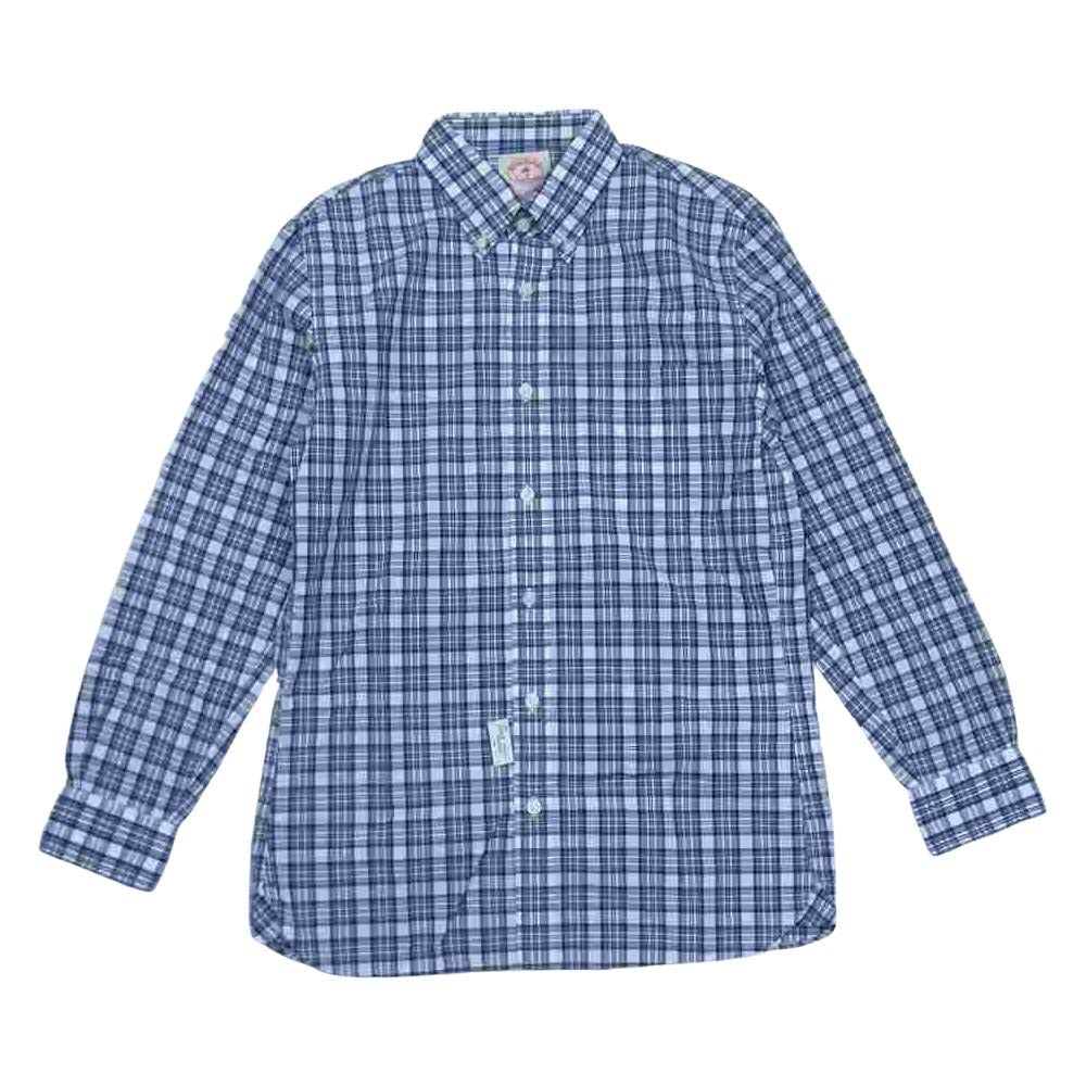 Brooks Brothers ブルックスブラザーズ チェック ボタンダウン シャツ ブルー系 XS【新古品】【未使用】【中古】