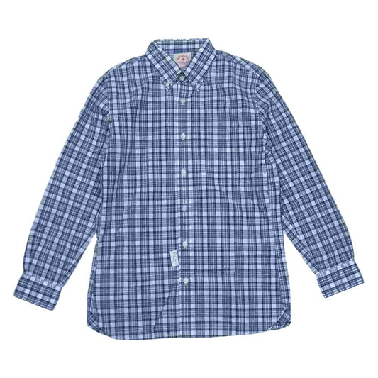 Brooks Brothers ブルックスブラザーズ チェック ボタンダウン シャツ ブルー系 XS【新古品】【未使用】【中古】