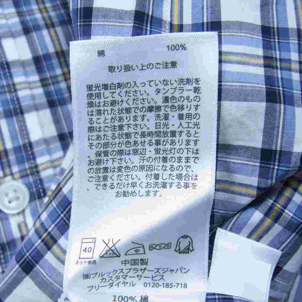 Brooks Brothers ブルックスブラザーズ チェック ボタンダウン シャツ ブルー系 XS【新古品】【未使用】【中古】