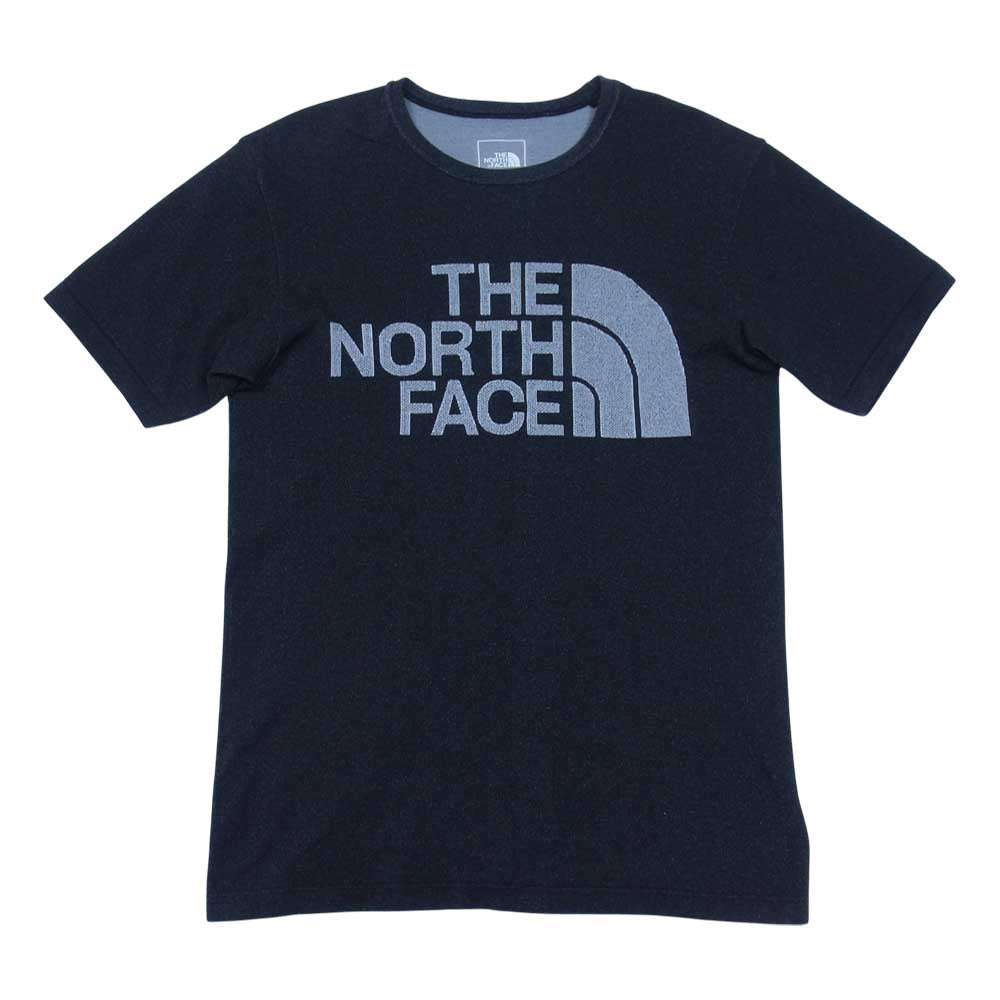 THE NORTH FACE ノースフェイス ウォッシュ加工 ロゴ クルーネック 半袖 Tシャツ ブラック系 S【中古】