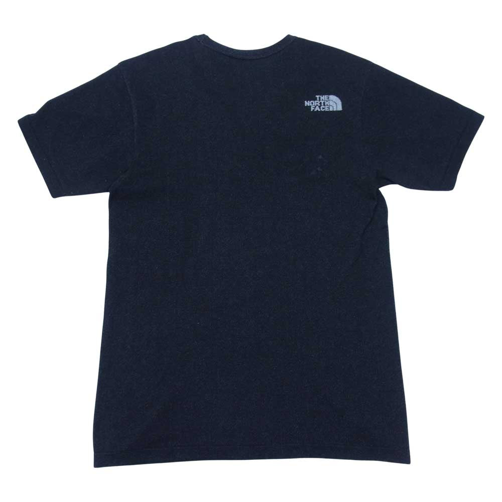 THE NORTH FACE ノースフェイス ウォッシュ加工 ロゴ クルーネック 半袖 Tシャツ ブラック系 S【中古】