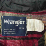 Wrangler ラングラー ヴィンテージ 青タグ ヘビーネル ウエスタン シャツ エンジ系 18－36【中古】