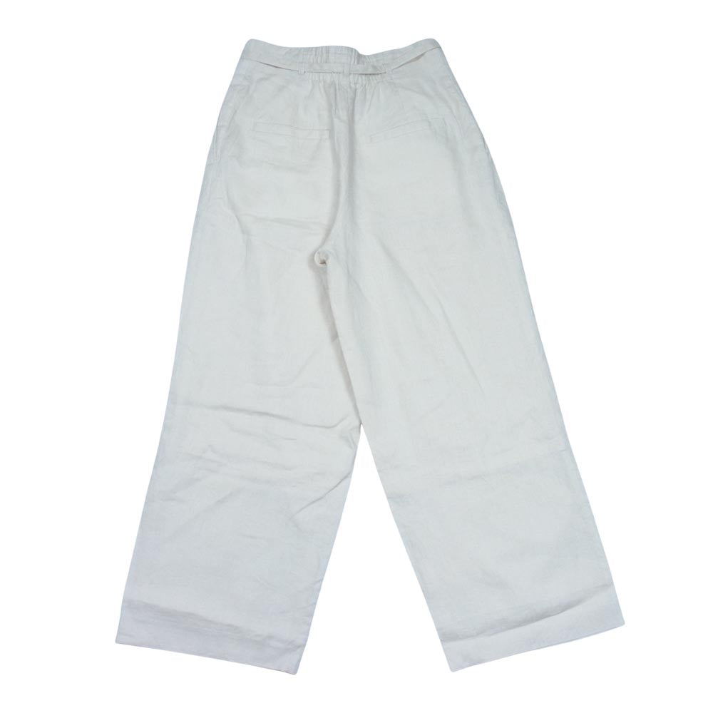 IENA SLOBE イエナ スローブ ベルテッド リネン ワイドパンツ オフホワイト系 38【中古】