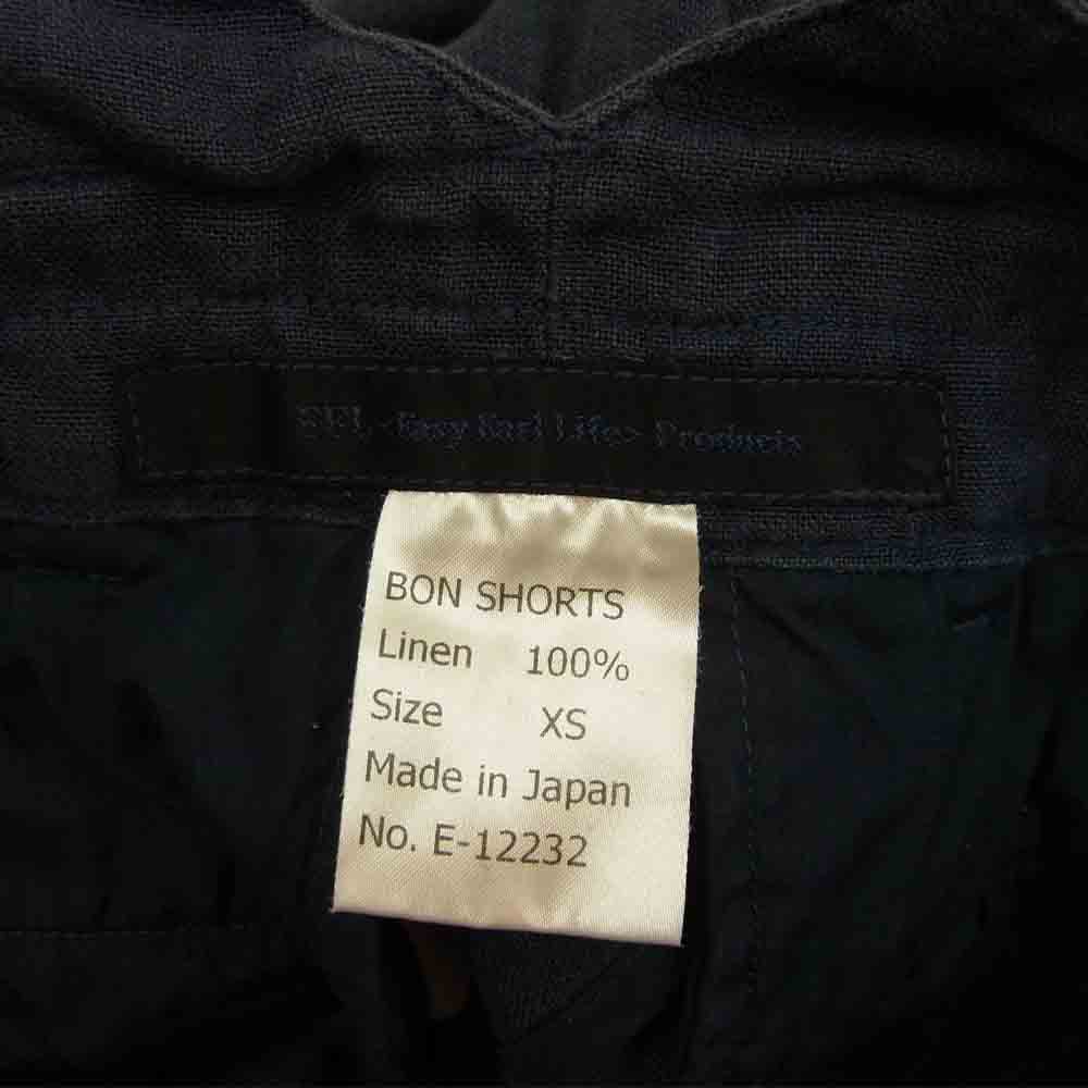 EEL イール E-12232 BON SHORTS リネン100％ ボン ショーツ ネイビー系 XS【中古】