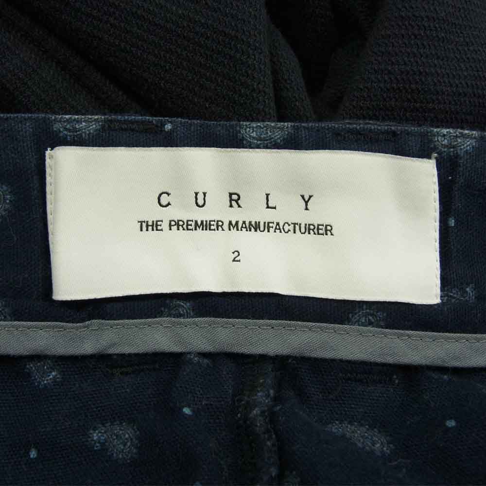 CURLY カーリー 1タック ショーツ ハーフパンツ ネイビー系 2【中古】