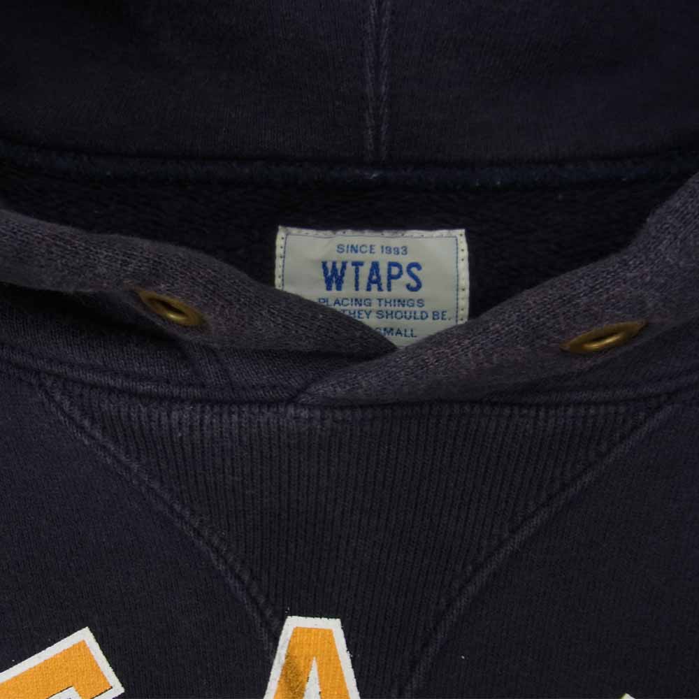 WTAPS ダブルタップス 142ATDT-CSMU8 YOUTHFUL DAYs DESIGN HOODY SWEATER ユースフル デイズ カレッジ デザイン フーディ― プルオーバー パーカー ダークネイビー系 S【中古】