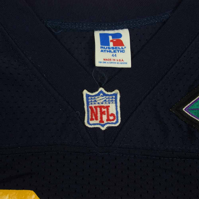 ラッセル アスレチック ビンテージ 90s USA製 NFL メッシュ フット ボール シャツ ネイビー系 44【中古】