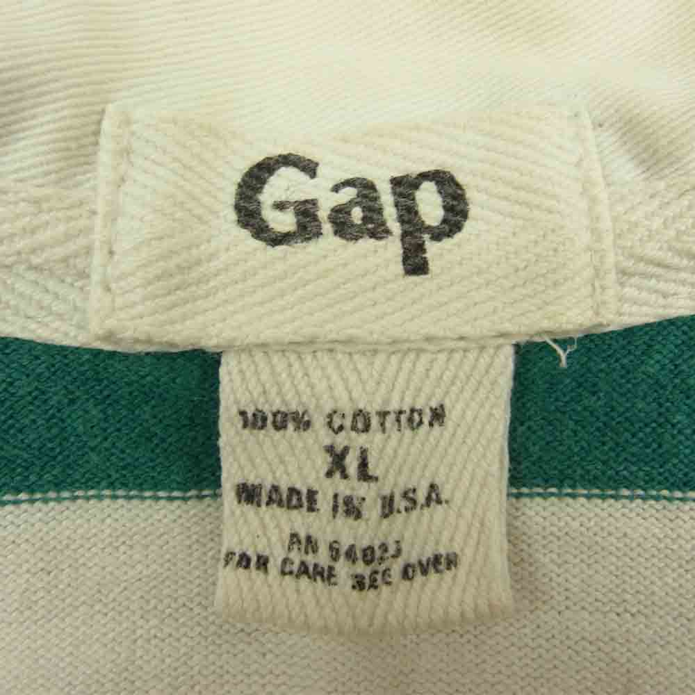 GAP ギャップ ビンテージ 00s USA製 ラガーシャツ ホワイト系 グリーン系 XL【中古】
