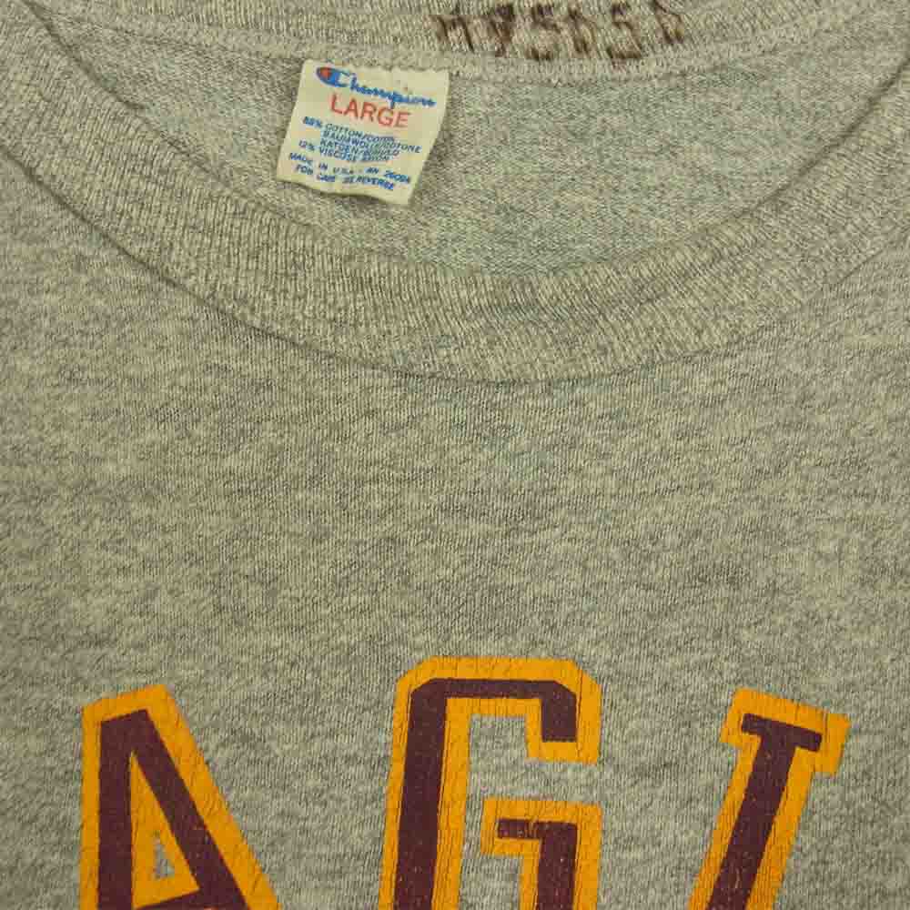 Champion チャンピオン ビンテージ 80s USA製 トリコタグ カレッジプリント Tシャツ グレー系 L【中古】