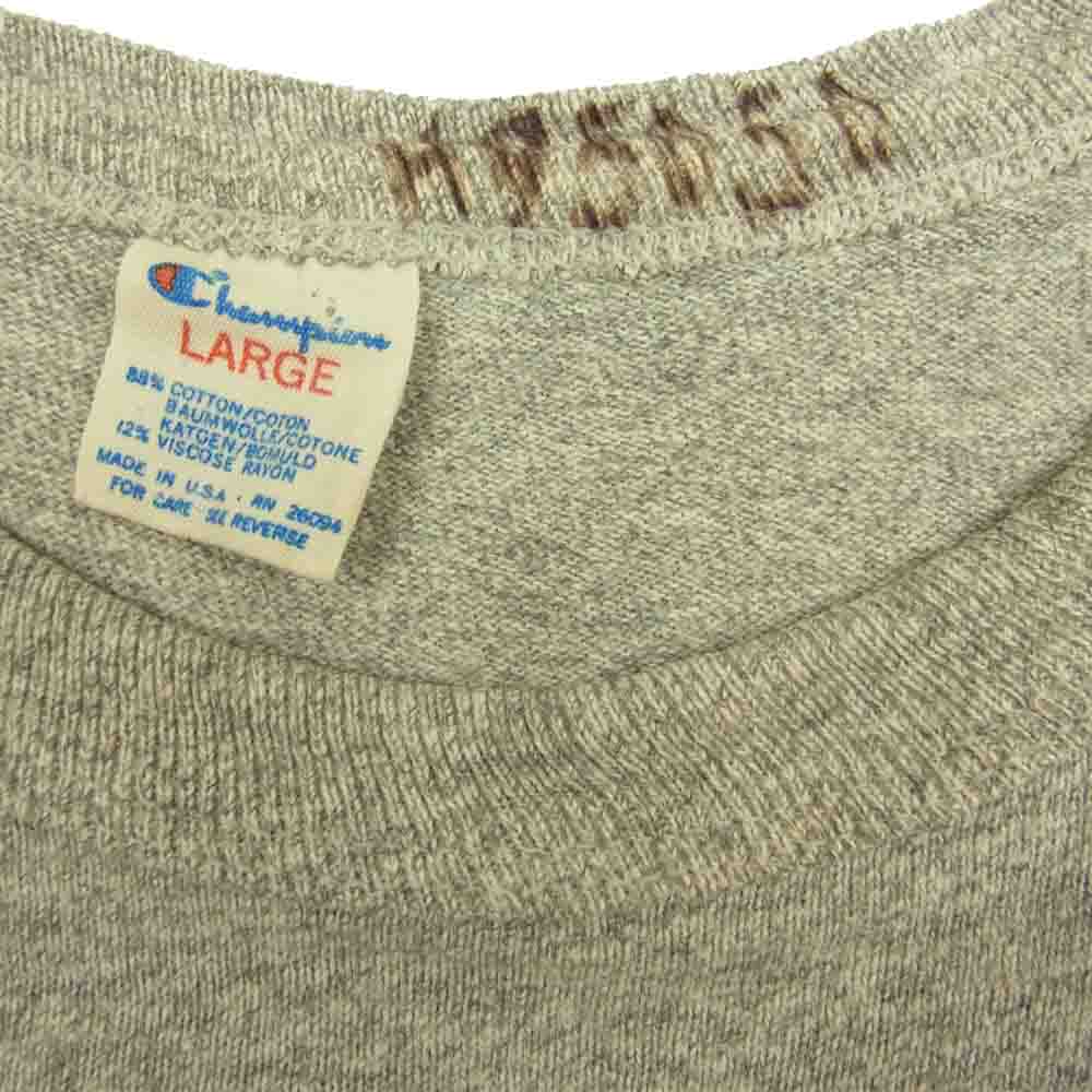 Champion チャンピオン ビンテージ 80s USA製 トリコタグ カレッジプリント Tシャツ グレー系 L【中古】