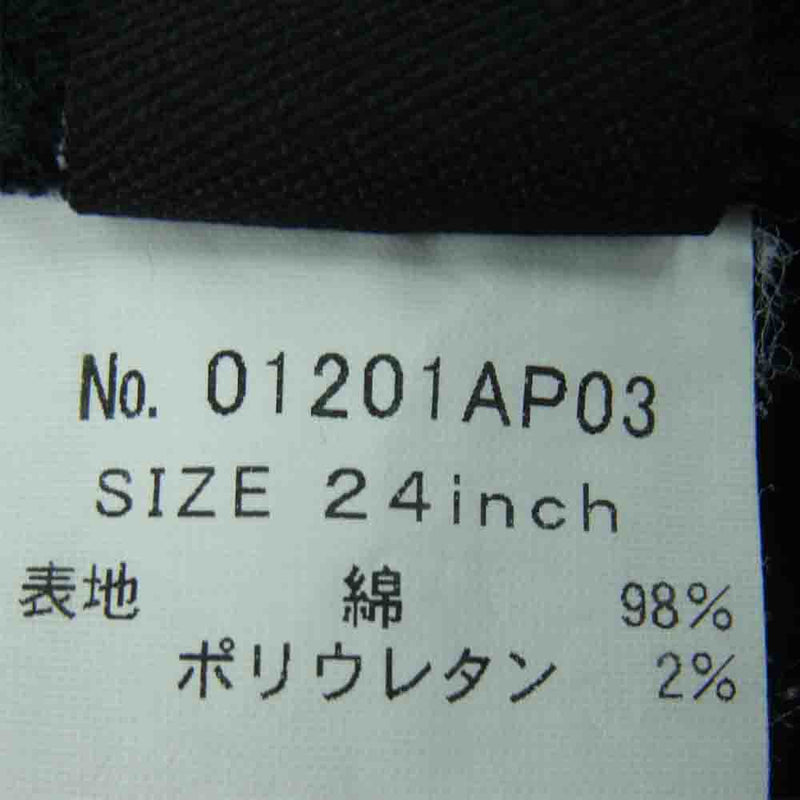 HYSTERIC GLAMOUR ヒステリックグラマー 01201AP03 パッチ リメイク スリム テーパード デニム パンツ レディース ブラック系 24inch【中古】