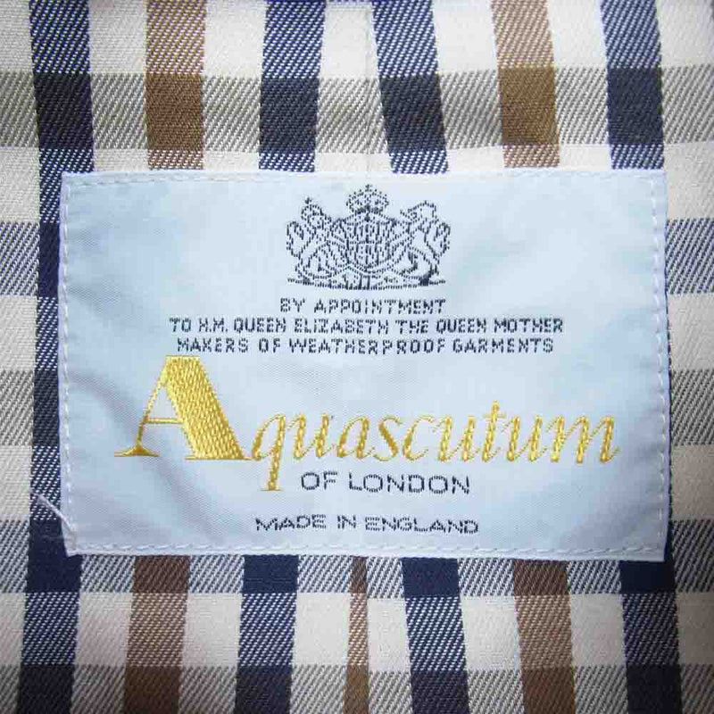 Aquascutum アクアスキュータム 英国製 旧タグ Balmacaan Coat バルマカーン ステンカラー コート ベージュ系 サイズ表記無し【中古】