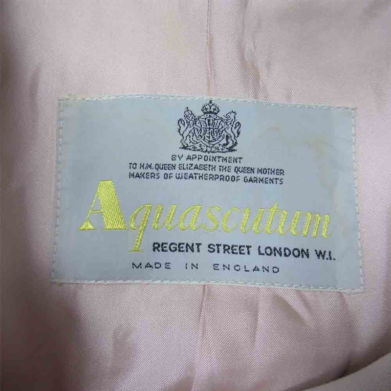 Aquascutum アクアスキュータム 60s 70s 英国製 Balmacaan Coat バルマカーン ステンカラー コート オフホワイト系 表記無し【中古】