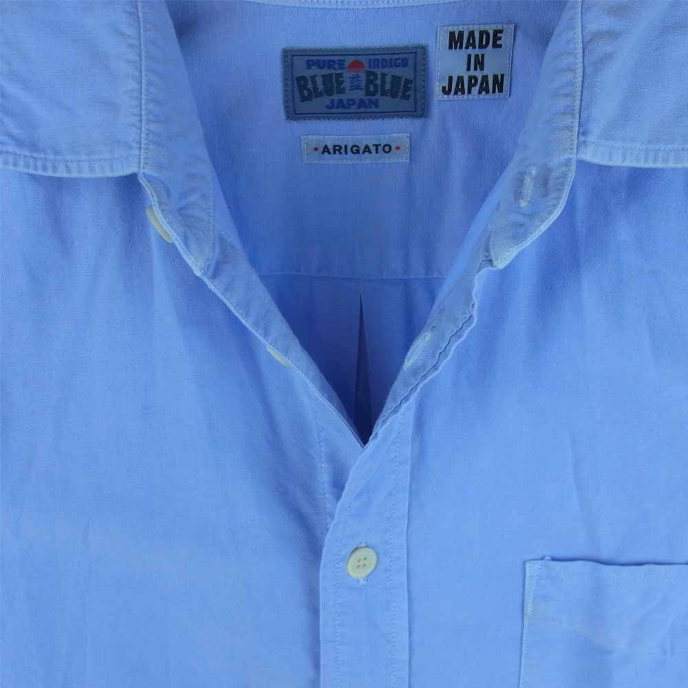 BLUE BLUE ブルーブルー 700030-198 J4525 半袖 シャツ コットン 日本製 ライトブルー系 4【中古】