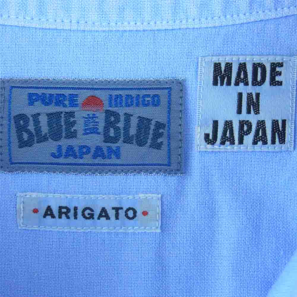 BLUE BLUE ブルーブルー 700030-198 J4525 半袖 シャツ コットン 日本製 ライトブルー系 4【中古】