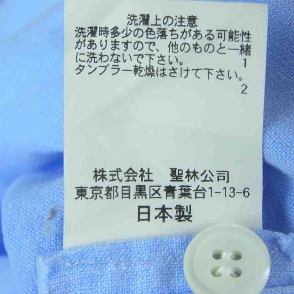BLUE BLUE ブルーブルー 700030-198 J4525 半袖 シャツ コットン 日本製 ライトブルー系 4【中古】
