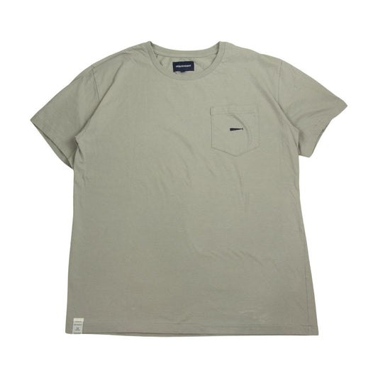 DESCENDANT ディセンダント ロゴ刺繍 ポケット付き クルーネック 半袖 Tシャツ グレー系 1【中古】