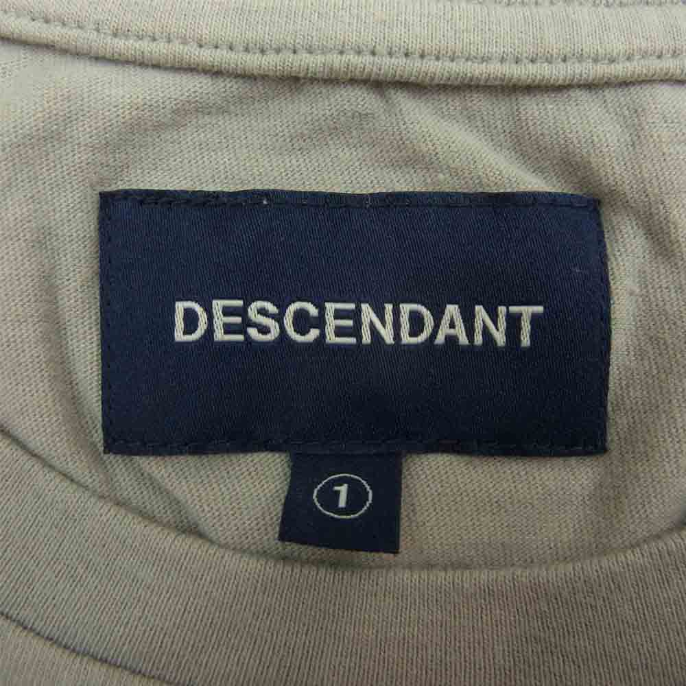 DESCENDANT ディセンダント ロゴ刺繍 ポケット付き クルーネック 半袖 Tシャツ グレー系 1【中古】