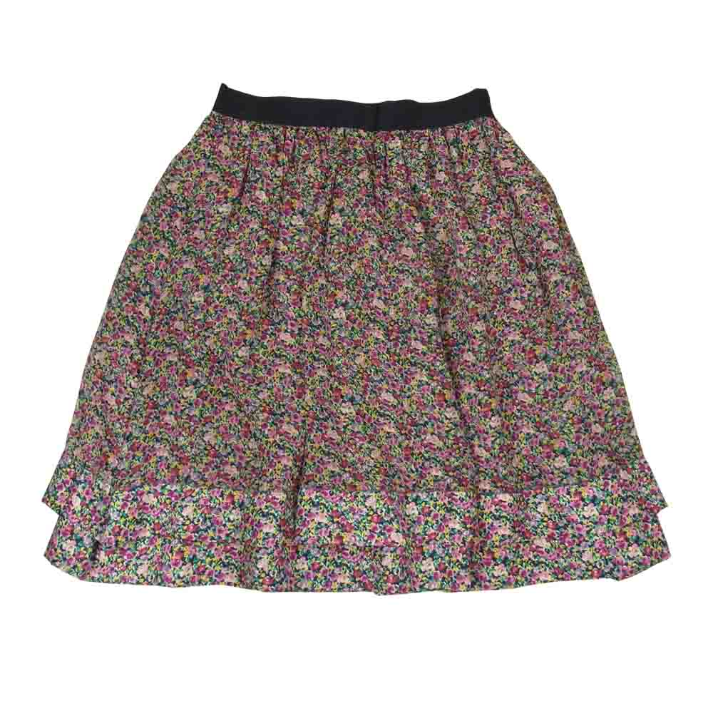 美品✨️ドゥロワー　シルク フラワープリント ギャザー スカート　花柄　ベージュ Drawer ドゥロワー シルク100％ 花柄 ギャザースカート マルチカラー系