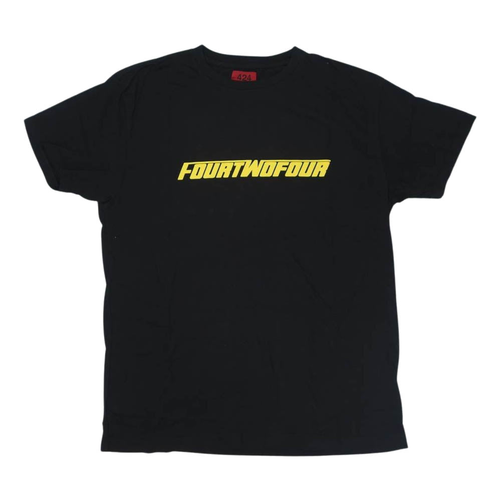 フォートゥーフォー FOUR TWO FOUR T-SHIR ロゴ プリント Tシャツ ブラック系 M【新古品】【未使用】【中古】