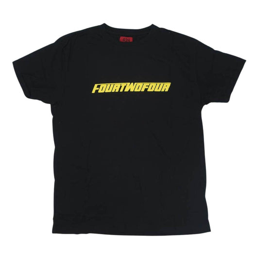 フォートゥーフォー FOUR TWO FOUR T-SHIR ロゴ プリント Tシャツ ブラック系 M【新古品】【未使用】【中古】