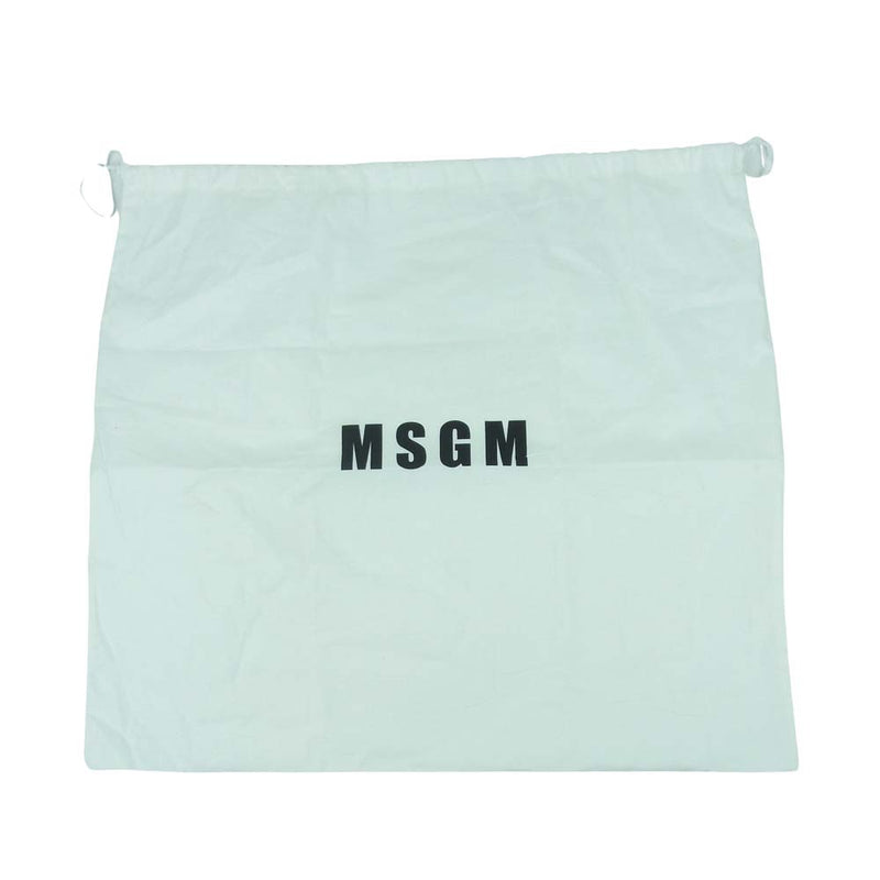 MSGM エムエスジーエム PVC レザー切替 竹 フォレストプリント ロゴパッチ トート バッグ オフホワイト系【中古】