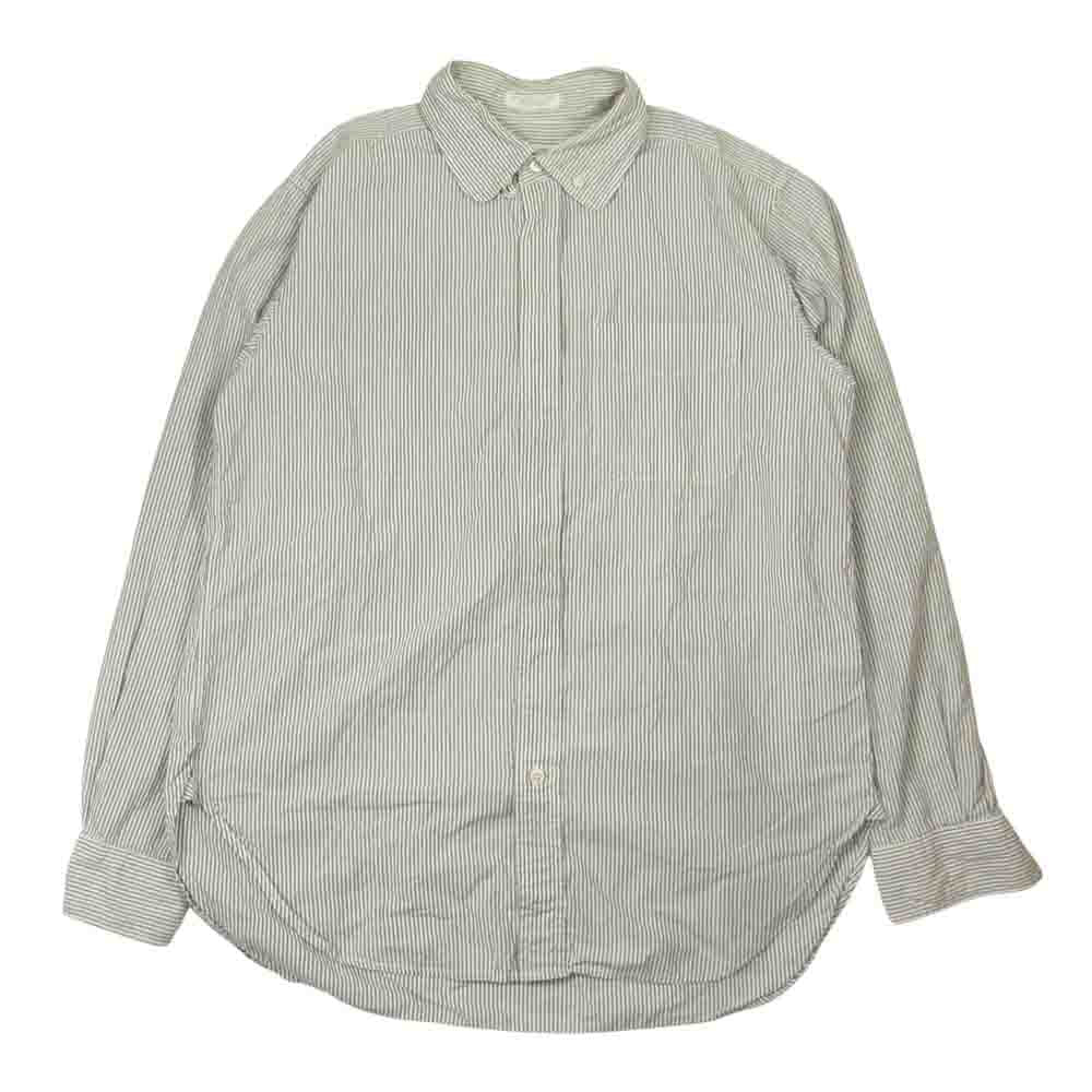Engineered Garments エンジニアードガーメンツ 比翼 ストライプ シャツ ホワイト系 ネイビー系 S【中古】
