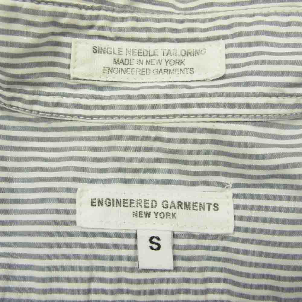 Engineered Garments エンジニアードガーメンツ 比翼 ストライプ シャツ ホワイト系 ネイビー系 S【中古】