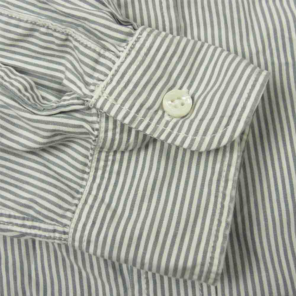 Engineered Garments エンジニアードガーメンツ 比翼 ストライプ シャツ ホワイト系 ネイビー系 S【中古】