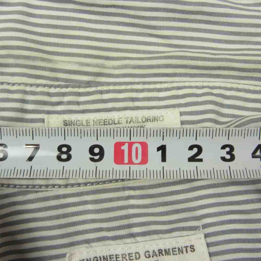 Engineered Garments エンジニアードガーメンツ 比翼 ストライプ シャツ ホワイト系 ネイビー系 S【中古】