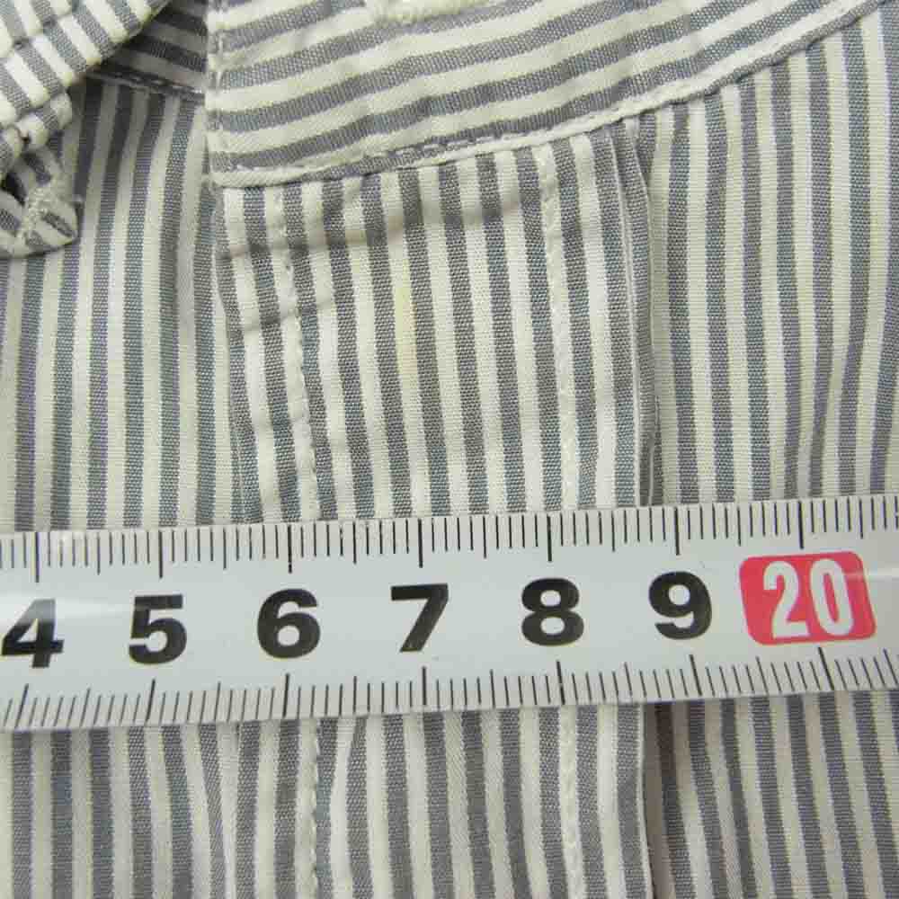 Engineered Garments エンジニアードガーメンツ 比翼 ストライプ シャツ ホワイト系 ネイビー系 S【中古】