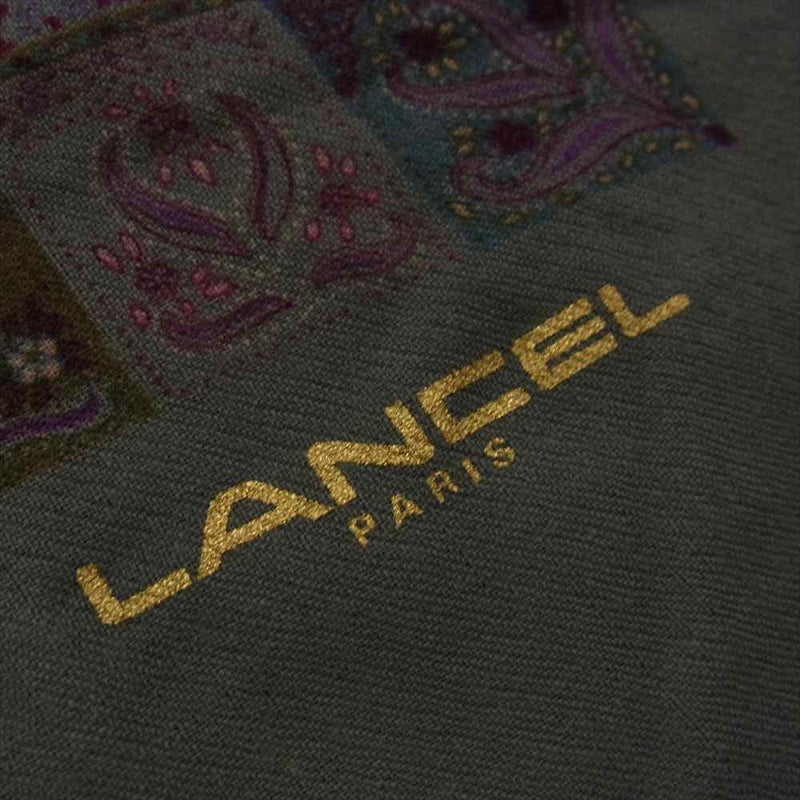 LANCEL ランセル 大判 ペイズリー ストール モスグリーン系【中古】