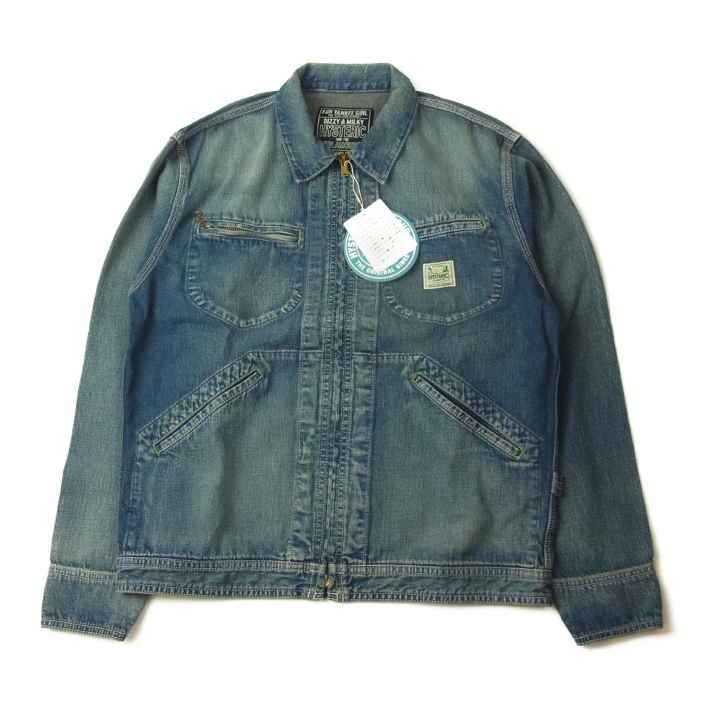 HYSTERIC GLAMOUR ヒステリックグラマー 02221AB06 デニム カバー オール ジャケット インディゴブルー系 S【新古品】【未使用】【中古】
