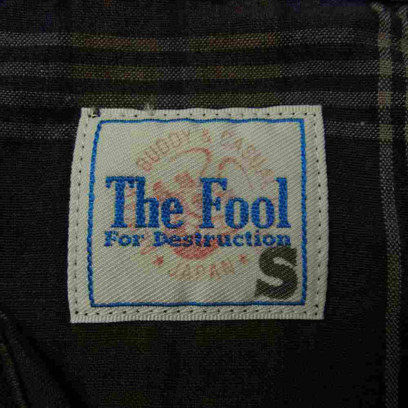 THE FOOL ザ フール 半袖 チェック シャツ ネイビー系 S【中古】