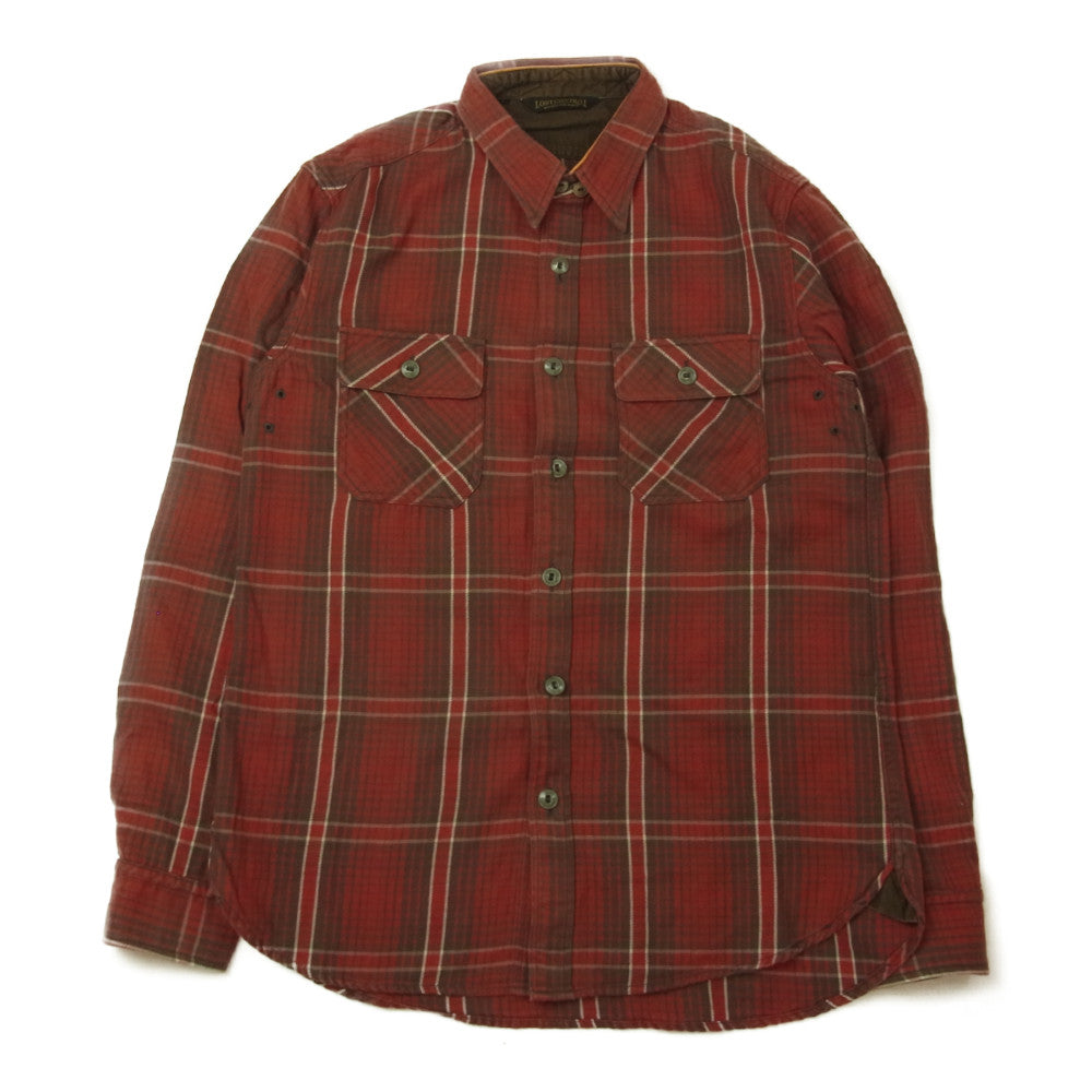 LOST CONTROL ロストコントロール L11F3-2113 Nel Plaid Work Shirts ネル プレイド ワーク チェック シャツ レッド系 2【中古】
