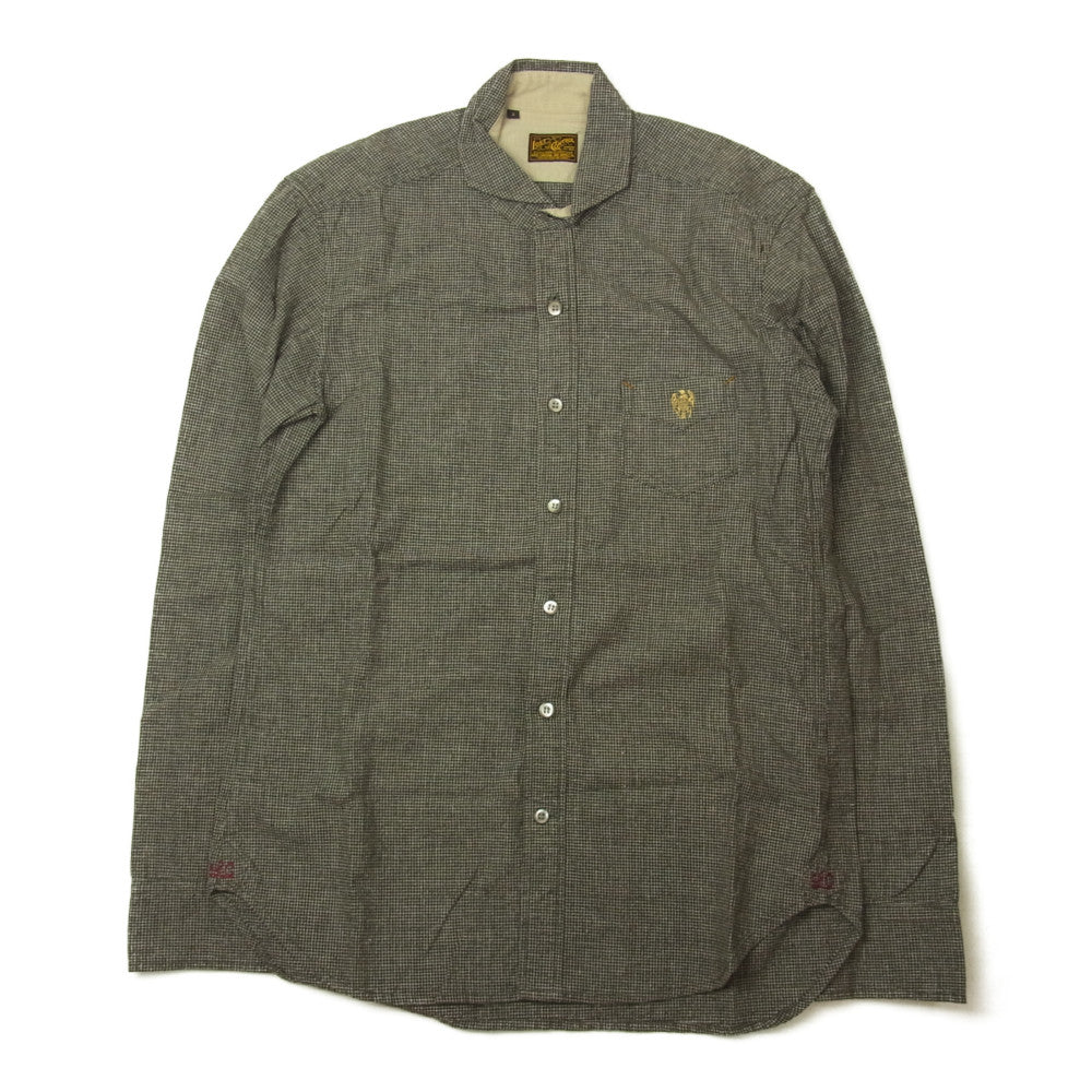 LOST CONTROL ロストコントロール L11F3-2107 Gingham Pin Check H/C Shirts ギンガム ピン チェック 長袖 シャツ ブラウン系 2【中古】