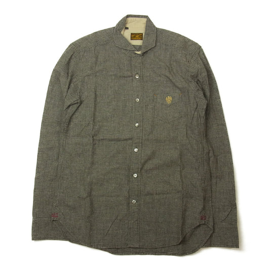 LOST CONTROL ロストコントロール L11F3-2107 Gingham Pin Check H/C Shirts ギンガム ピン チェック 長袖 シャツ ブラウン系 2【中古】